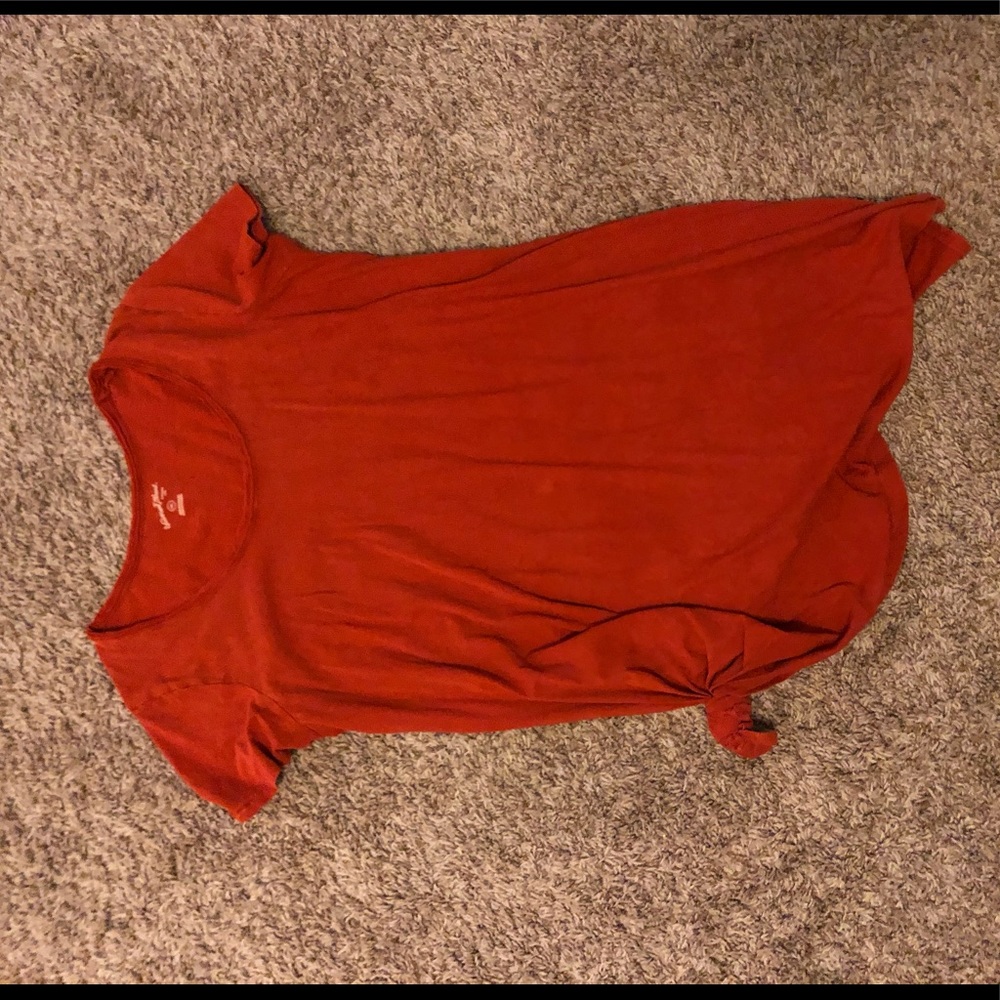 Orange tie shirt